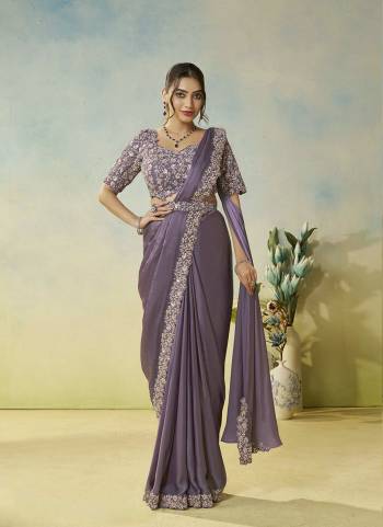 Look Attrective These Designer Party Wear Fancy Ready To Wear Saree With Blouse in Fine Colored.These Saree Are Natural Satin Silk And Blouse Malai Satin Silk is Fabricated.Its Beautified Desiger Dual Sequance Embroidery With Multy Stone ,Mirror Hand Work.