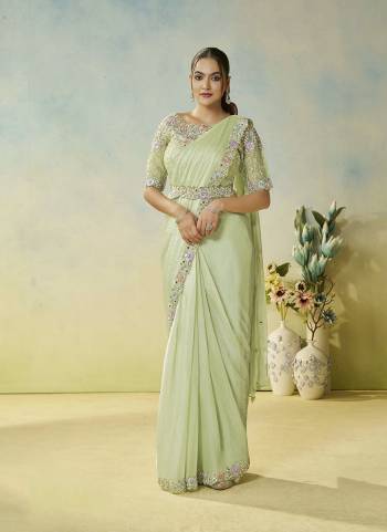 Look Attrective These Designer Party Wear Fancy Ready To Wear Saree With Blouse in Fine Colored.These Saree Are Two Tone Satin Silk And Blouse Organza Tissue is Fabricated.Its Beautified Solid,Desiger Four Sequance Embroidery With Multy Stone Hand Work.