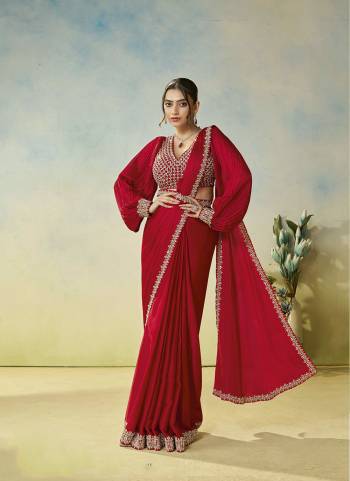 Look Attrective These Designer Party Wear Fancy Ready To Wear Saree With Blouse in Fine Colored.These Saree Are Satin Silk And Blouse Malai Satin Silk is Fabricated.Its Beautified Solid,Desiger Silver Sequance Embroidery With Stone Pearl Hand Work.