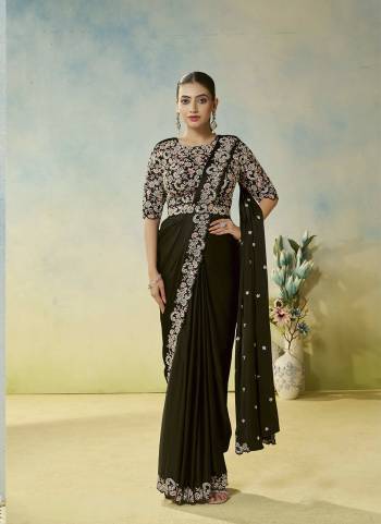Look Attrective These Designer Party Wear Fancy Ready To Wear Saree With Blouse in Fine Colored.These Saree Are Satin Silk And Blouse Satin Silk is Fabricated.Its Beautified Solid,Desiger Dual Sequance Embroidery With Pearl, Stone Hand Work.