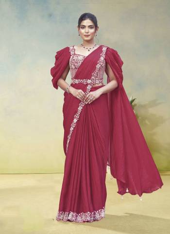 Look Attrective These Designer Party Wear Fancy Ready To Wear Saree With Blouse in Fine Colored.These Saree Are Two Tone Satin Silk And Blouse Malai is Fabricated.Its Beautified Solid,Desiger Dual Sequance Embroidery With Hand Work.