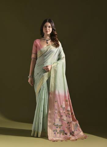 Garb These Festive Wear Saree in Fine Colored.These Saree And Blouse is Fabricated On Muga Cotton.Its Beautified With Multy Thread Weaving Pichwai Pallu Designer.