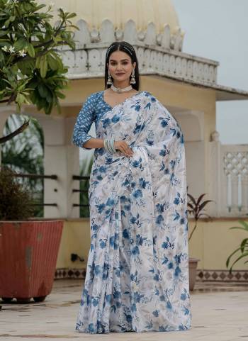 Attractive These Party Wear Ready To Wear Saree in Fine Colored.These Saree is Fabricated On Chinon Pair With Chinon Blouse.Its Beautified Designer Digital Printed With Mirror Cut Work  Border.