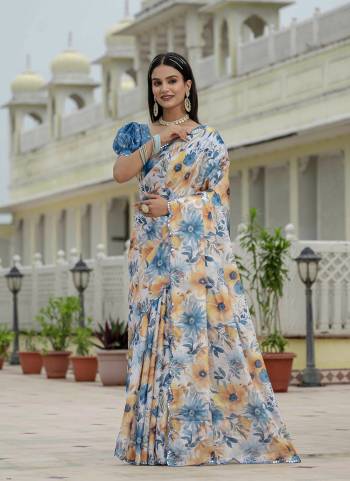 Attractive These Party Wear Ready To Wear Saree in Fine Colored.These Saree is Fabricated On Chinon Pair With Chinon Blouse.Its Beautified Designer Digital Printed With Mirror Cut Work  Border.