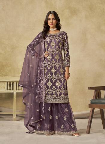 Looking These Beautiful Party Wear Fine Color Plazzo Suits.These Top Are Net And Dupatta Are Net And Bottom Net Fabricated.Its Beautified With Designer Sequance Embroidery Work.