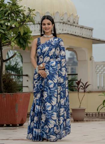 Looking These Party Wear Ready To Wear Saree in Fine Colored.These Saree is Fabricated On Chinon Pair With Chinon Blouse.Its Beautified Designer Digital Printed With Mirror Cut Work  Border.