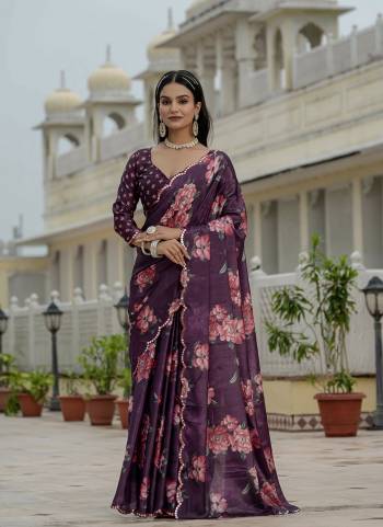 Looking These Party Wear Ready To Wear Saree in Fine Colored.These Saree is Fabricated On Chinon Pair With Chinon Blouse.Its Beautified Designer Digital Printed With Mirror Cut Work  Border.