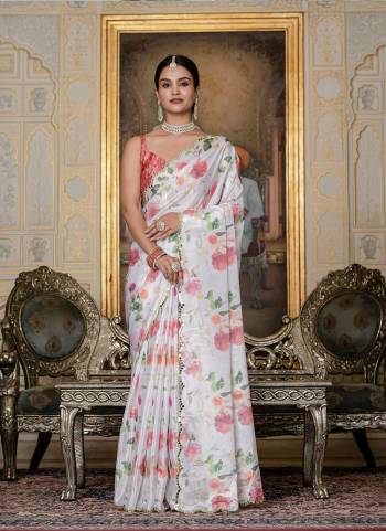 Looking These Party Wear Ready To Wear Saree in Fine Colored.These Saree is Fabricated On Chinon Pair With Chinon Blouse.Its Beautified Designer Digital Printed With Mirror Cut Work  Border.