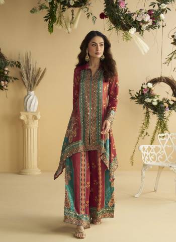 Attractive These Party Wear Free Size Stitched Co Ord Top With Plazzo in Fine Colored.These Top And Bottom Are Crepe Fabriced.Its Beautified With Printed Designer With Embroidery Work.