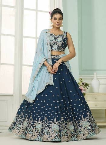 Garb This Party Wear Fine Color Fancy Heavy Designer Choli And Lahenga Fabriced On Georgette And Dupatta Georgette In Fabricated Beautified With Attrective Designer Heavy Sequance,Multy Thread  Embroidery Work. Buy Now.