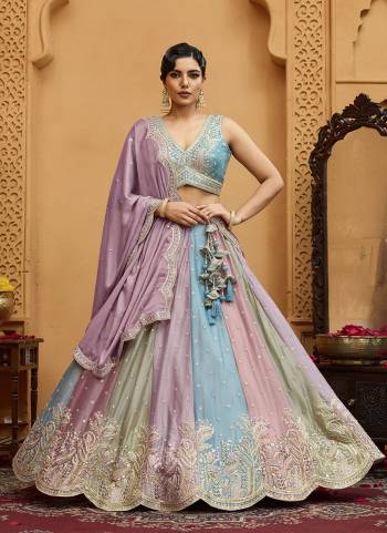 Garb This Party Wear Fine Color Fancy Heavy Designer Choli And Lahenga Fabriced On Georgette And Dupatta Georgette In Fabricated Beautified With Attrective Designer Heavy Sequance,Multy Thread  Embroidery Work. Buy Now.