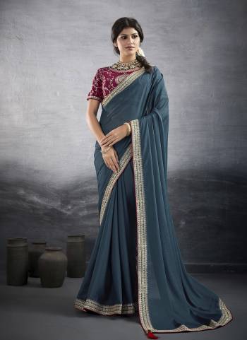 Looking These Fastival Wear Saree in Fine Colored.These Saree Are Star Georgette And Blouse is Fabricated On Banglori Silk.Its Beautified With Designer Embroidery Work Lace Border And Blouse.