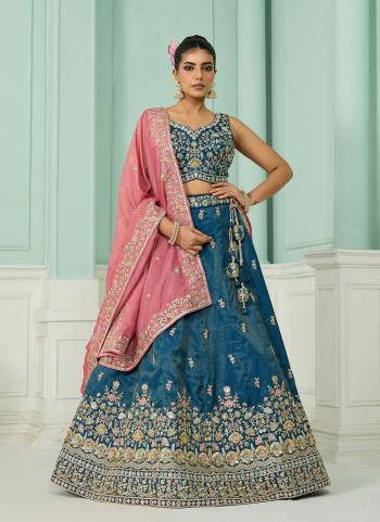 Looking This Party Wear Fine Color Fancy Heavy Designer Choli And Lahenga Fabriced On Cosmos Silk And Dupatta Cosmos Silk In Fabricated Beautified With Attrective Designer Heavy Sequance,Multy Thread  Embroidery Work. Buy Now.