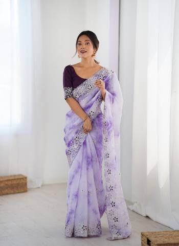 Garb These Party Wear Saree in Fine Colored.These Saree Are Fendy And Blouse is Malai Silk Fabricated.Its Beautified With Badal Printed Designer With Sequance,Coding Embroidery Work.
