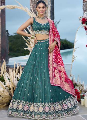 Atrractive This Party Wear Fine Color Fancy Heavy Designer Choli And Lahenga Fabriced On Cosmos Silk And Dupatta Banarasi Silk In Fabricated Beautified With Attrective Designer Heavy Sequance,Multy Thread  Embroidery Work. Buy Now.