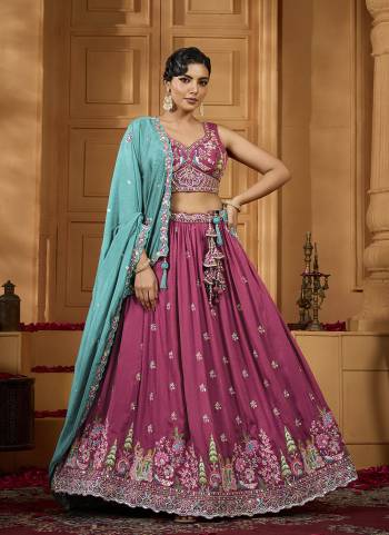 Atrractive This Party Wear Fine Color Fancy Heavy Designer Choli And Lahenga Fabriced On Vichitra Silk And Dupatta Vichitra Silk In Fabricated Beautified With Attrective Designer Heavy Sequance,Multy Thread  Embroidery Work. Buy Now.