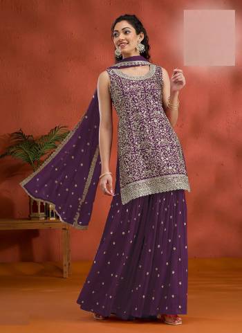 Looking These Party Wear Designer Plazzo Suits in Fine Colored Pair With Dupatta.These Top Are Georgette And Dupatta Are Fabricated On Georgette Pair With Georgette Bottom.Its Beautified With Designer Embroidery Work.
