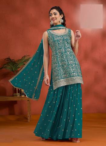Looking These Party Wear Designer Plazzo Suits in Fine Colored Pair With Dupatta.These Top Are Georgette And Dupatta Are Fabricated On Georgette Pair With Georgette Bottom.Its Beautified With Designer Embroidery Work.