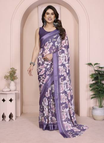 Garb These Party Wear Saree in Fine Colored.These Saree Are Moss Satin Patta And Blouse is Moss Satin Patta Fabricated.Its Beautified With Woven Patta Border Designer Printed.