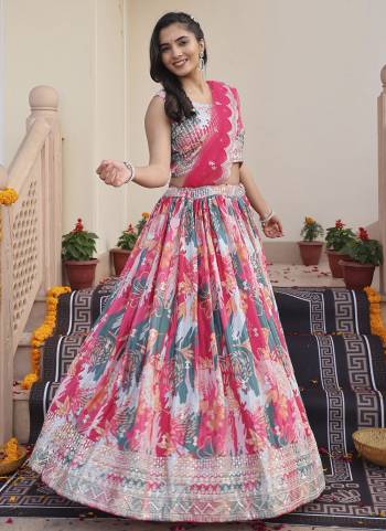 Looking These Party Wear Lehenga Choli in Fine Colored.These Lehenga Are Chinon, Choli Are Chinon And Dupatta Are Fabricated On Net Pair.Its Beautified With Designer Printed With Embroidery Work.