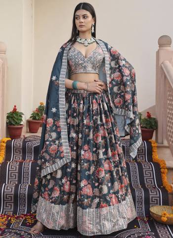 Looking These Party Wear Lehenga Choli in Fine Colored.These Lehenga Are Chinon, Choli Are Chinon And Dupatta Are Fabricated On Chinon Pair.Its Beautified With Designer Printed With Embroidery Work.