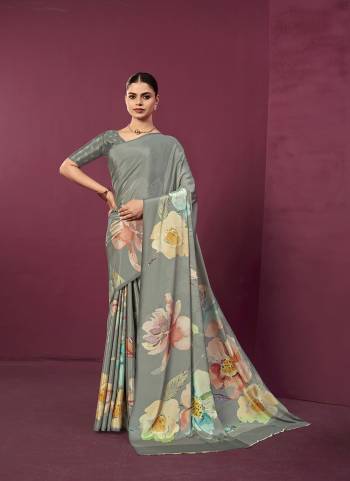 Looking These Fastive And Party Wear Saree in Fine Colored.These Saree And Blouse is Fabricated On Malai Crepe Silk.Its Beautified With Designer Digital Printed.