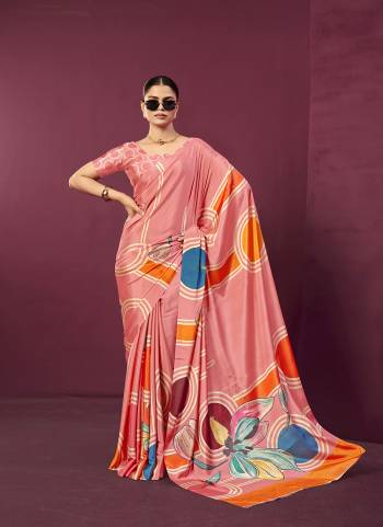 Looking These Fastive And Party Wear Saree in Fine Colored.These Saree And Blouse is Fabricated On Malai Crepe Silk.Its Beautified With Designer Digital Printed.