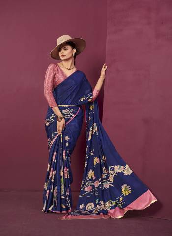 Looking These Fastive And Party Wear Saree in Fine Colored.These Saree And Blouse is Fabricated On Malai Crepe Silk.Its Beautified With Designer Digital Printed.