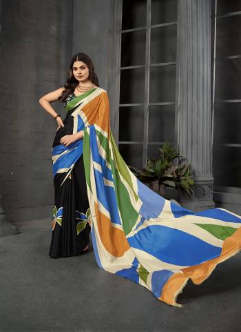 Attractive These Fastive And Party Wear Saree in Fine Colored.These Saree And Blouse is Fabricated On Malai Crepe Silk.Its Beautified With Designer Digital Printed.
