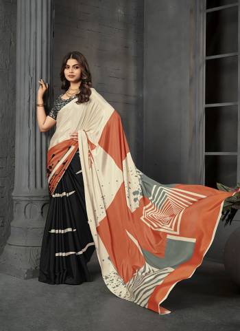 Attractive These Fastive And Party Wear Saree in Fine Colored.These Saree And Blouse is Fabricated On Malai Crepe Silk.Its Beautified With Designer Digital Printed.