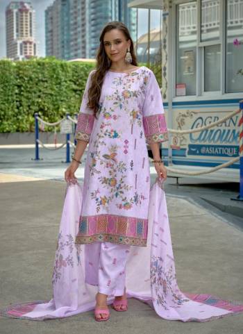 Attrective These Beautiful Looking Readymade Suits.These Top And Bottom Are Linen And Dupatta Are Tabby Chiffon Fabricated.Its Beautified  With Disigner Digital Foil Printed.