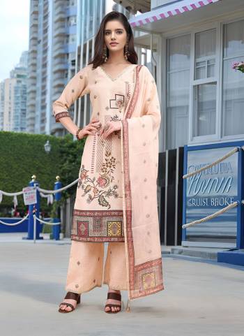 Attrective These Beautiful Looking Readymade Suits.These Top And Bottom Are Linen And Dupatta Are Tabby Chiffon Fabricated.Its Beautified  With Disigner Digital Foil Printed.