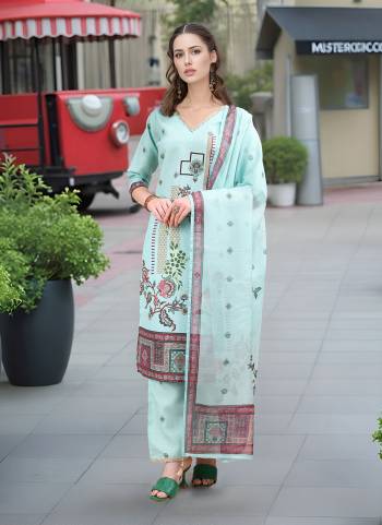 Attrective These Beautiful Looking Readymade Suits.These Top And Bottom Are Linen And Dupatta Are Tabby Chiffon Fabricated.Its Beautified  With Disigner Digital Foil Printed.