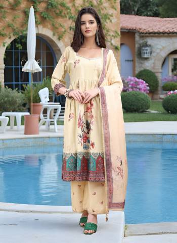 Attrective These Beautiful Looking Readymade Suits.These Top And Bottom Are Linen And Dupatta Are Tabby Chiffon Fabricated.Its Beautified  With Disigner Digital Foil Printed.