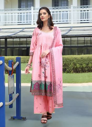 Attrective These Beautiful Looking Readymade Suits.These Top And Bottom Are Linen And Dupatta Are Tabby Chiffon Fabricated.Its Beautified  With Disigner Digital Foil Printed.