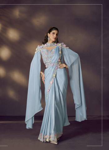 Look Attrective These Designer Party Wear Ready To Wear Saree With Blouse in Fine Colored.These Saree Are Two Tone Satin Silk And Blouse Two Tone Satin Silk is Fabricated.Its Beautified Solid,Heavy Fancy Desiger Embroidery With Hand Work .