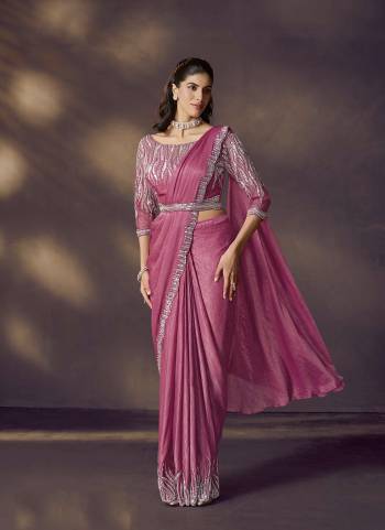 Look Attrective These Designer Party Wear Ready To Wear Saree With Blouse in Fine Colored.These Saree Are Crush Satin Silk And Blouse Tissue Silk is Fabricated.Its Beautified Solid,Heavy Fancy Desiger Embroidery With Hand Work .
