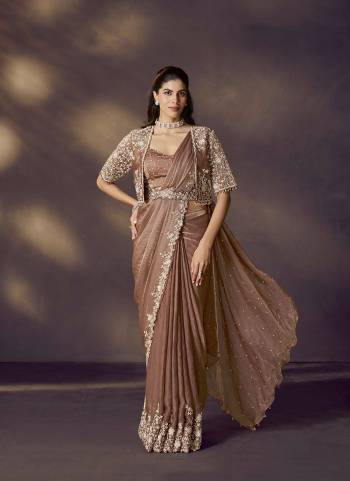 Look Attrective These Designer Party Wear Ready To Wear Saree With Blouse in Fine Colored.These Saree Are Two Tone Satin Silk And Blouse Two Tone Satin Silk is Fabricated.Its Beautified Solid,Heavy Fancy Desiger Embroidery With Hand Work .