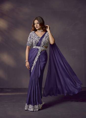 Look Attrective These Designer Party Wear Ready To Wear Saree With Blouse in Fine Colored.These Saree Are Soft Satin Silk And Blouse Satin Silk is Fabricated.Its Beautified Solid,Heavy Fancy Desiger Embroidery With Hand Work .