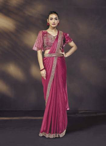 Look Attrective These Designer Party Wear Ready To Wear Saree With Blouse in Fine Colored.These Saree Are Two Tone Satin Silk And Blouse Tissue Silk is Fabricated.Its Beautified Solid,Heavy Fancy Desiger Embroidery With Hand Work .