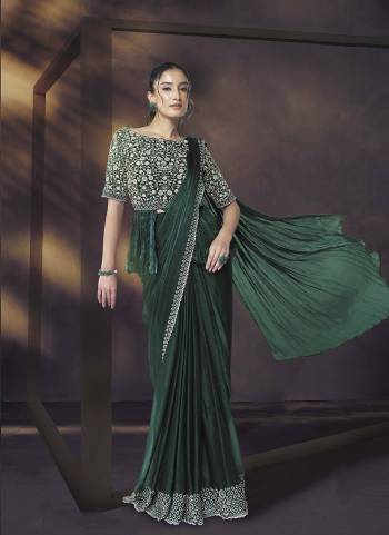 Look Attrective These Designer Party Wear Ready To Wear Saree With Blouse in Fine Colored.These Saree Are Shimmer Chiffon And Blouse Malai Satin is Fabricated.Its Beautified Solid,Heavy Fancy Desiger Embroidery With Hand Work .