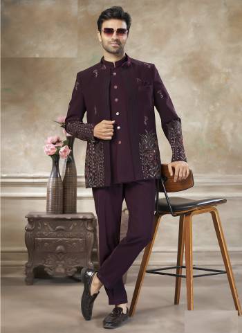 Looking These Party Wear Mans Wear Jodhpuri Style Top Bottom wearing this fashionable. Tailored Top And Bottom Are Imported Fabriced With Designer Thread,Sequance Embroidery Work.