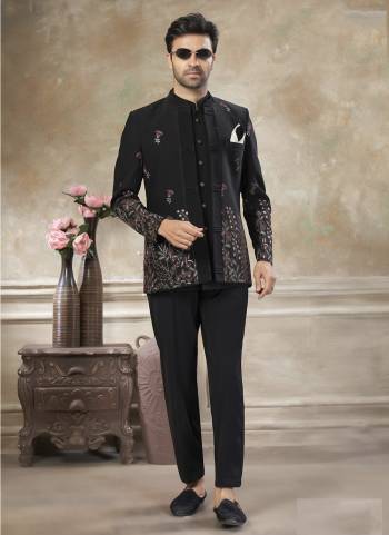 Looking These Party Wear Mans Wear Jodhpuri Style Top Bottom wearing this fashionable. Tailored Top And Bottom Are Imported Fabriced With Designer Thread,Sequance Embroidery Work.