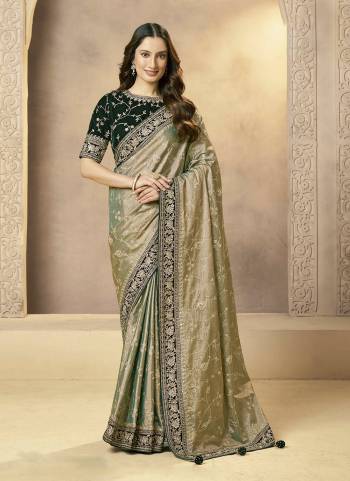 Look Attractive These Designer Party Wear Fancy Saree in Fine Colored.These Saree Are Kora Jari Tissue Silk And Blouse Velvet is Fabricated.Its Beautified Fancy Sequance Embroidery,Aari,Jardosi Hand Work.