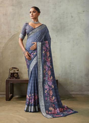 Attrective These Party Wear Saree in Fine Colored.These Saree Are Crepe Viscose And Blouse is Fabricated On Crepe Viscose Pair.Its Beautified With Woven Border Designer, Digital Printed.