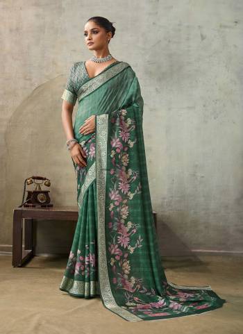 Attrective These Party Wear Saree in Fine Colored.These Saree Are Crepe Viscose And Blouse is Fabricated On Crepe Viscose Pair.Its Beautified With Woven Border Designer, Digital Printed.