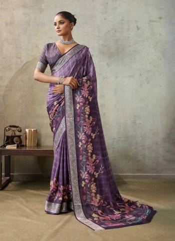 Attrective These Party Wear Saree in Fine Colored.These Saree Are Crepe Viscose And Blouse is Fabricated On Crepe Viscose Pair.Its Beautified With Woven Border Designer, Digital Printed.