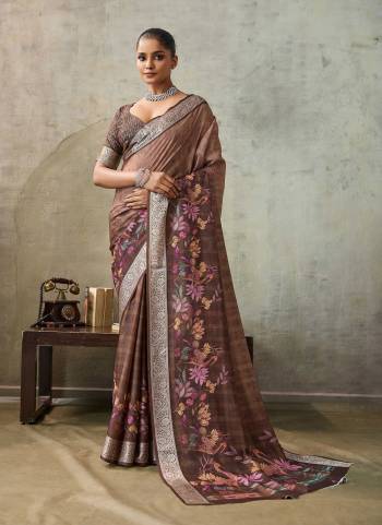 Attrective These Party Wear Saree in Fine Colored.These Saree Are Crepe Viscose And Blouse is Fabricated On Crepe Viscose Pair.Its Beautified With Woven Border Designer, Digital Printed.