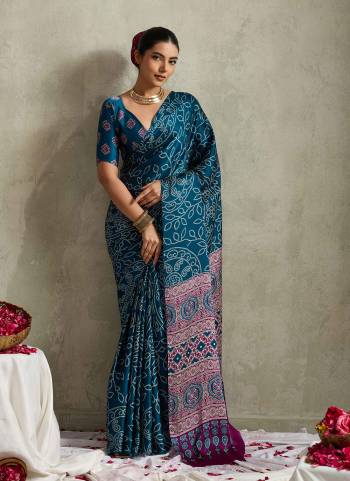 Looking These Traditinol Party Wear Saree in Fine Colored.These Saree Are Satin Silk And Blouse is Fabricated On Satin Silk Pair.Its Beautified With Designer Bandhani Printed.