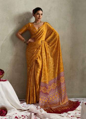 Looking These Traditinol Party Wear Saree in Fine Colored.These Saree Are Satin Silk And Blouse is Fabricated On Satin Silk Pair.Its Beautified With Designer Bandhani Printed.